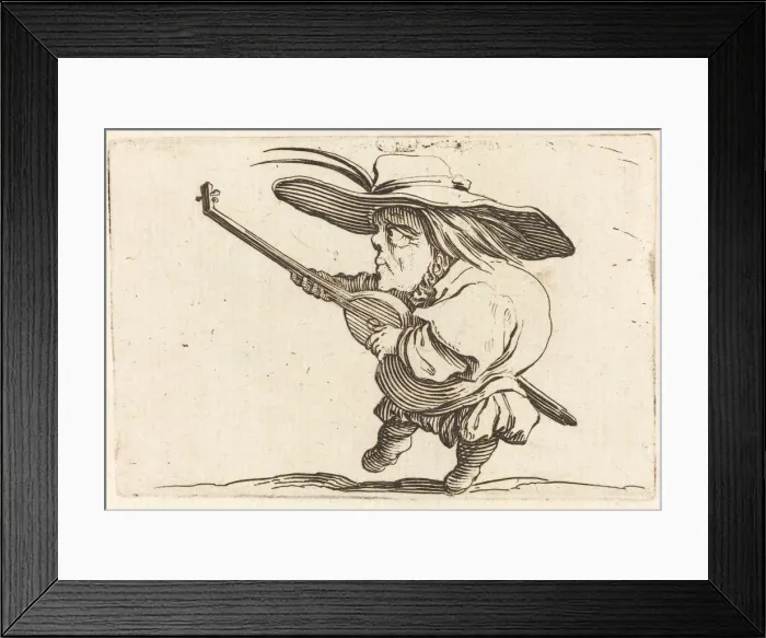 Framed Print : The Lute Player, c. 1622. Creator: Jacques Callot Framed Print : The Lute Player, c. 1622. Creator: Jacques Callot