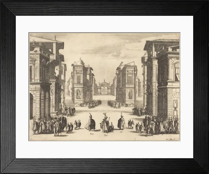 Framed Print : Solimano, Act I, 1620. Creator: Jacques Callot Framed Print : Solimano, Act I, 1620. Creator: Jacques Callot