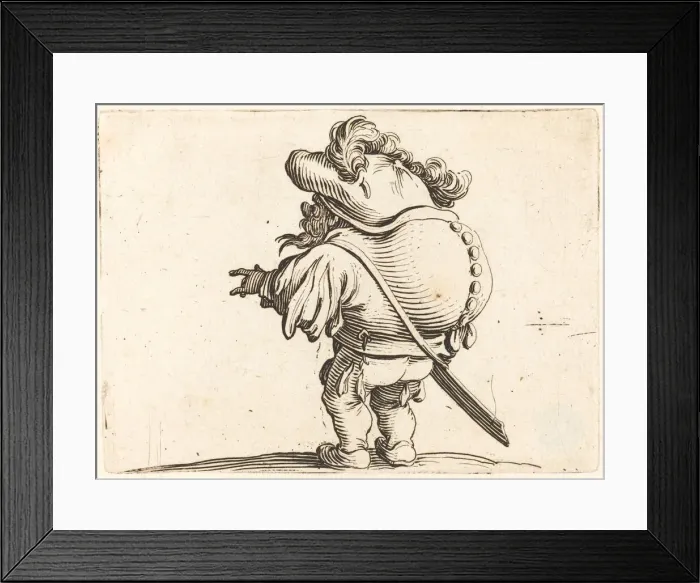 Framed Print : The Hunchback with the Feathered Cap, c. 1622. Creator: Jacques Callot Framed Print : The Hunchback with the Feathered Cap, c. 1622. Creator: Jacques Callot