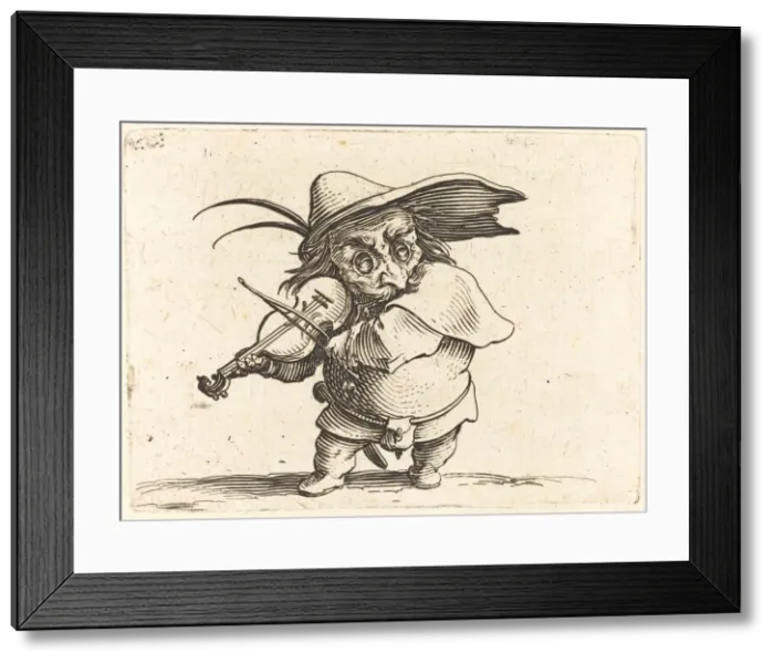 Framed Print : The Violin Player, c. 1622. Creator: Jacques Callot Framed Print : The Violin Player, c. 1622. Creator: Jacques Callot