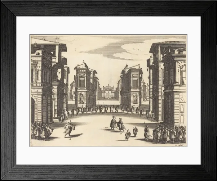Framed Print : Solimano, Act III, 1620. Creator: Jacques Callot Framed Print : Solimano, Act III, 1620. Creator: Jacques Callot