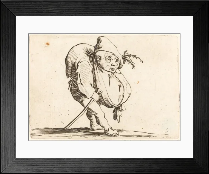 Framed Print : The Hunchback with a Cane, c. 1622. Creator: Jacques Callot Framed Print : The Hunchback with a Cane, c. 1622. Creator: Jacques Callot