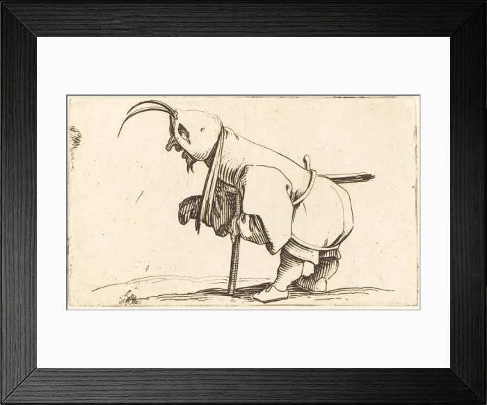 Framed Print : The Hooded Cripple, c. 1622. Creator: Jacques Callot Framed Print : The Hooded Cripple, c. 1622. Creator: Jacques Callot