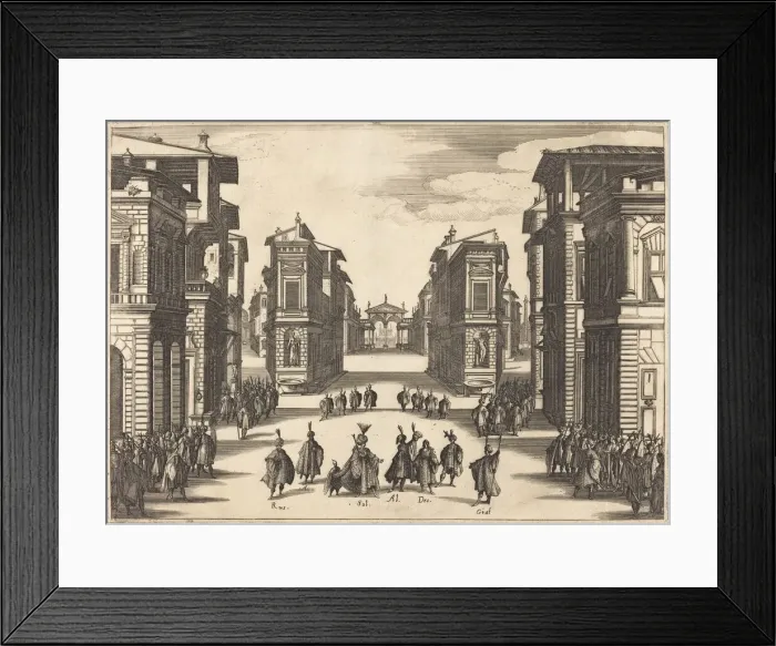 Framed Print : Solimano, Act IV, 1620. Creator: Jacques Callot Framed Print : Solimano, Act IV, 1620. Creator: Jacques Callot