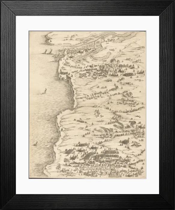 Framed Print : The Siege of La Rochelle [plate 5 of 16; set comprises 1952. 8. 97-112], 1628  /  1631