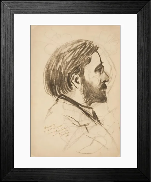 Framed Print : Portrait Sketch of Louis M. Eilshemius, 1903. Creator: Robert Lindner Framed Print : Portrait Sketch of Louis M. Eilshemius, 1903. Creator: Robert Lindner