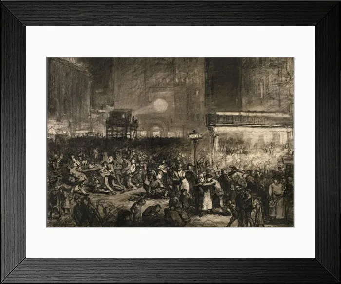Framed Print : Election Night Times Square, 1906. Creator: George Wesley Bellows Framed Print : Election Night Times Square, 1906. Creator: George Wesley Bellows