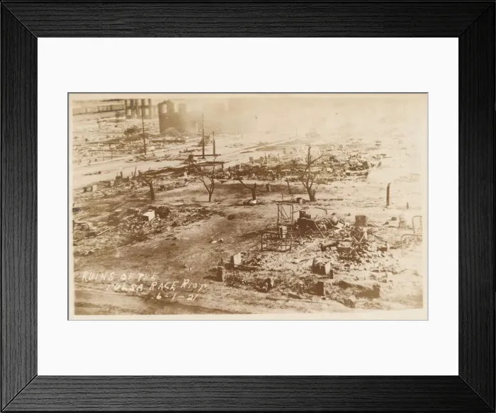 Framed Print : Ruins of the Tulsa Race Riot 6-1-21, 1921. Creator: Unknown Framed Print : Ruins of the Tulsa Race Riot 6-1-21, 1921. Creator: Unknown