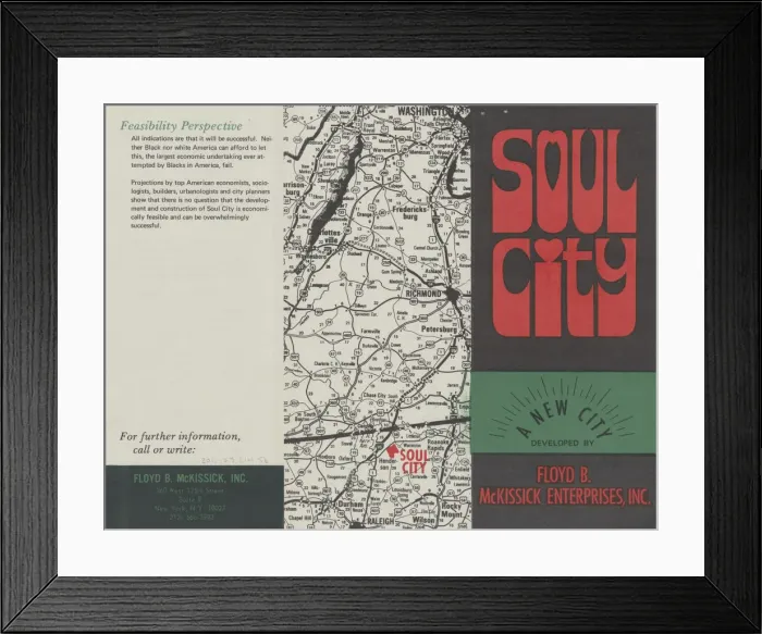 Framed Print : Promotional pamphlet for Soul City, 1971. Creator: Unknown Framed Print : Promotional pamphlet for Soul City, 1971. Creator: Unknown