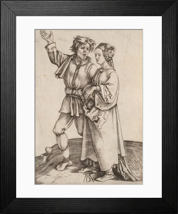Framed Print : The Rustic Couple (The Peasant and his Wife), 1497-1498. Creator: Albrecht Durer Framed Print : The Rustic Couple (The Peasant and his Wife), 1497-1498. Creator: Albrecht Durer