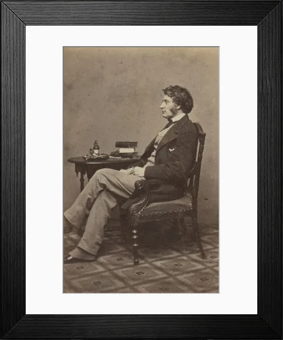 Framed Print : Carte-de-visite portrait of Charles Sumner, 1860s. Creators: Mathew Brady, Charles Sumner Framed Print : Carte-de-visite portrait of Charles Sumner, 1860s. Creators: Mathew Brady, Charles Sumner
