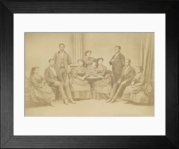 Framed Print : Carte-de-visite of the Jubilee Singers, 1872; printed later. Creator: James Wallace Black Framed Print : Carte-de-visite of the Jubilee Singers, 1872; printed later. Creator: James Wallace Black