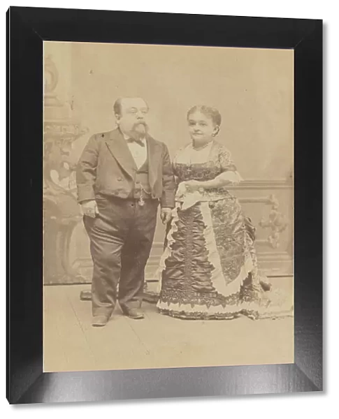 Carte-de-visite portrait of Tom Thumb and Lavinia Warren, 1880-1883. Creator: Unknown