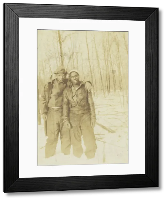 Framed Print : Photographic print of two unidentified men outdoors, 20th century. Creator: Unknown Framed Print : Photographic print of two unidentified men outdoors, 20th century. Creator: Unknown