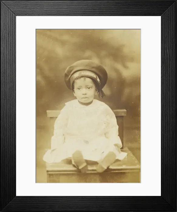 Framed Print : Photographic postcard with image of a small child, 1918-1930. Creator: Unknown Framed Print : Photographic postcard with image of a small child, 1918-1930. Creator: Unknown