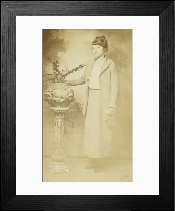 Framed Print : Photographic postcard of a woman, 1918-1930. Creator: The Rex Photo Studio Framed Print : Photographic postcard of a woman, 1918-1930. Creator: The Rex Photo Studio