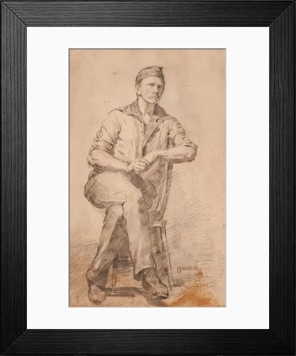 Framed Print : Seated Man, c. 1870. Creator: William Michael Harnett Framed Print : Seated Man, c. 1870. Creator: William Michael Harnett