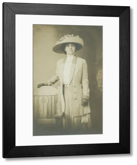 Framed Print : Photographic postcard of Dovie Wright Jordan, ca. 1917. Creator: Unknown Framed Print : Photographic postcard of Dovie Wright Jordan, ca. 1917. Creator: Unknown
