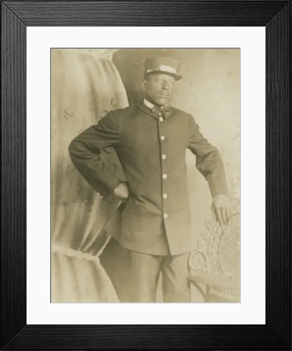 Framed Print : Photographic postcard of Pullman Porter, T. R. Joseph, ca. 1930s. Creator: Unknown Framed Print : Photographic postcard of Pullman Porter, T. R. Joseph, ca. 1930s. Creator: Unknown