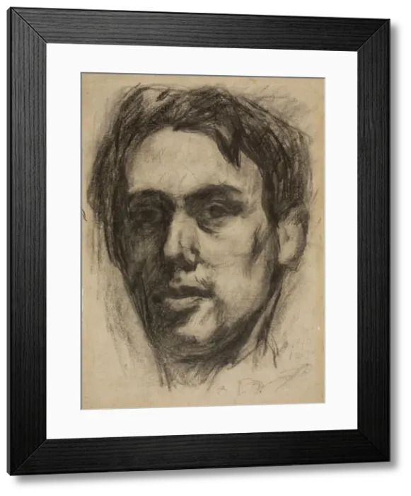 Framed Print : Self-Portrait (recto), Sketch (verso), 1909. Creator: Hans Richter Framed Print : Self-Portrait (recto), Sketch (verso), 1909. Creator: Hans Richter