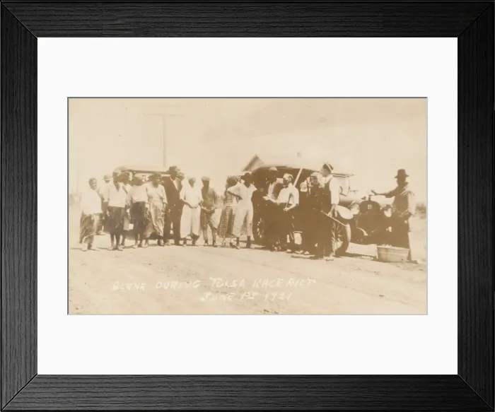 Framed Print : Scene during Tulsa Race Riot June 1st 1921. Creator: Unknown Framed Print : Scene during Tulsa Race Riot June 1st 1921. Creator: Unknown