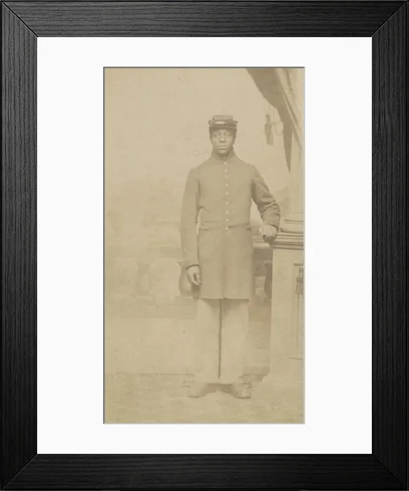 Framed Print : Carte-de-visite of an unidentified Union soldier, 1862-1884. Creator: Henry C. Cushing Framed Print : Carte-de-visite of an unidentified Union soldier, 1862-1884. Creator: Henry C. Cushing