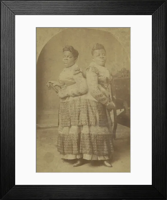 Framed Print : Albumen print of Millie and Christine McCoy, 1880s -1890s. Creator: Charles Eisenmann Framed Print : Albumen print of Millie and Christine McCoy, 1880s -1890s. Creator: Charles Eisenmann
