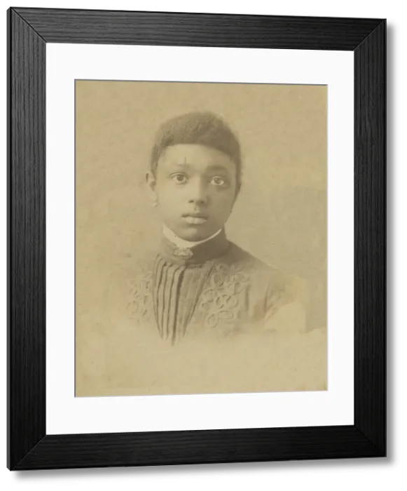 Framed Print : Photograph of a girl wearing a pleated dress, 1885-1900. Creator: Unknown Framed Print : Photograph of a girl wearing a pleated dress, 1885-1900. Creator: Unknown