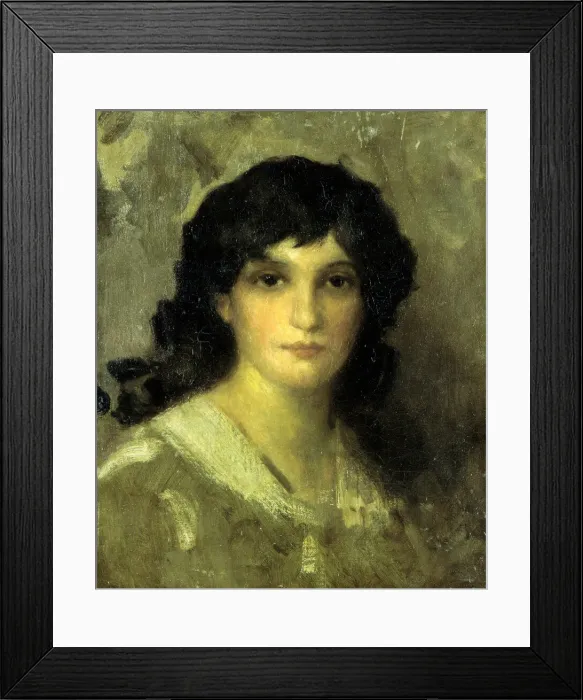 Framed Print : Head of a Young Woman, ca. 1890. Creator: James Abbott McNeill Whistler