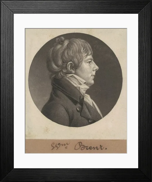 Framed Print : William Brent, 1806. Creator: Charles Balthazar Julien Fevret de Saint-Memin Framed Print : William Brent, 1806. Creator: Charles Balthazar Julien Fevret de Saint-Memin