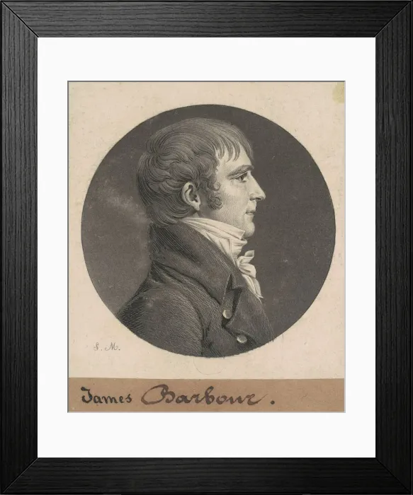 Framed Print : James Barbour, 1808. Creator: Charles Balthazar Julien Fevret de Saint-Memin Framed Print : James Barbour, 1808. Creator: Charles Balthazar Julien Fevret de Saint-Memin