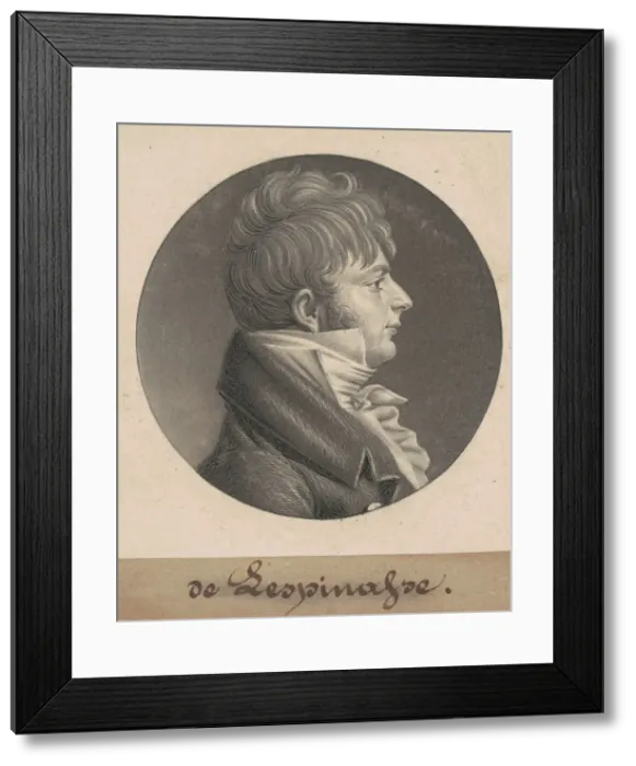 Framed Print : de Lespinasse, 1803. Creator: Charles Balthazar Julien Fevret de Saint-Memin Framed Print : de Lespinasse, 1803. Creator: Charles Balthazar Julien Fevret de Saint-Memin