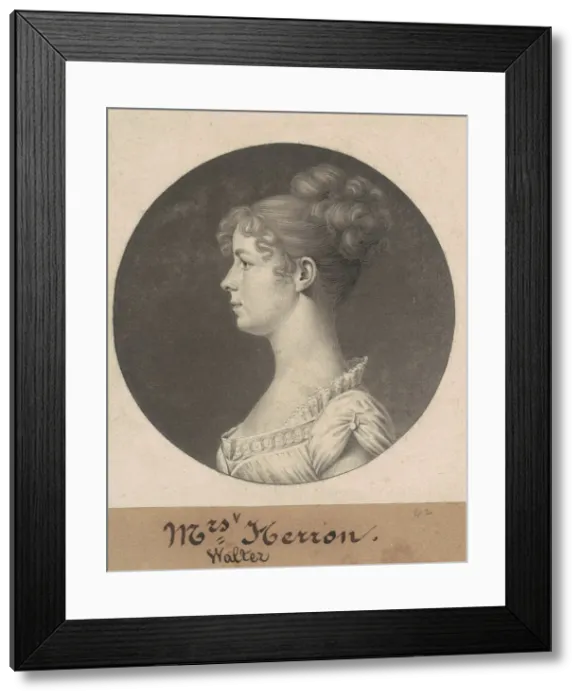 Framed Print : Ann Plume Herron, 1808. Creator: Charles Balthazar Julien Fevret de Saint-Memin Framed Print : Ann Plume Herron, 1808. Creator: Charles Balthazar Julien Fevret de Saint-Memin