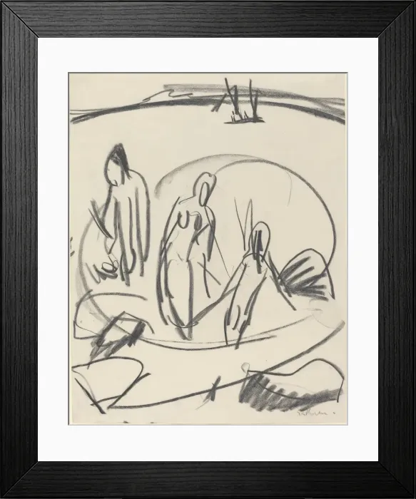 Framed Print : Three Bathers in the Sea, c. 1914. Creator: Ernst Kirchner Framed Print : Three Bathers in the Sea, c. 1914. Creator: Ernst Kirchner