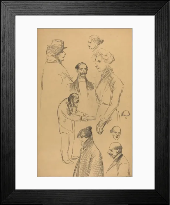 Framed Print : Figure Studies [verso], late 19th-early 20th century. Creator