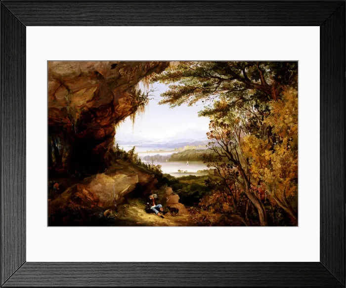 Framed Print : Scene on the Hudson (Rip Van Winkle), 1845. Creator: James Hamilton Framed Print : Scene on the Hudson (Rip Van Winkle), 1845. Creator: James Hamilton