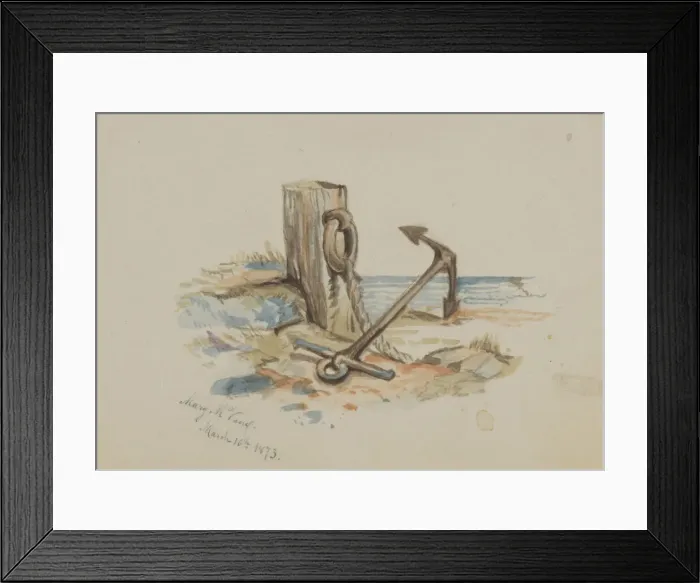 Framed Print : Untitled (Mooring and Anchor), 1873. Creator: Mary Vaux Walcott