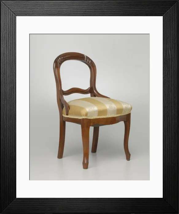 Framed Print : Balloon-back side chair from the home of Robert Smalls, 1875. Creator: Unknown Framed Print : Balloon-back side chair from the home of Robert Smalls, 1875. Creator: Unknown