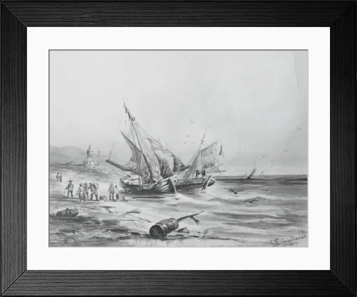 Framed Print : Fisherman, 1878. Creator: Louis Michel Eilshemius Framed Print : Fisherman, 1878. Creator: Louis Michel Eilshemius