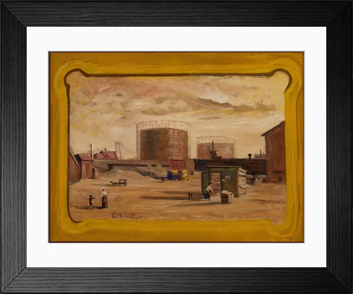 Framed Print : Gas Tanks at End of 23rd Street, New York, 1909. Creator: Louis Michel Eilshemius Framed Print : Gas Tanks at End of 23rd Street, New York, 1909. Creator: Louis Michel Eilshemius