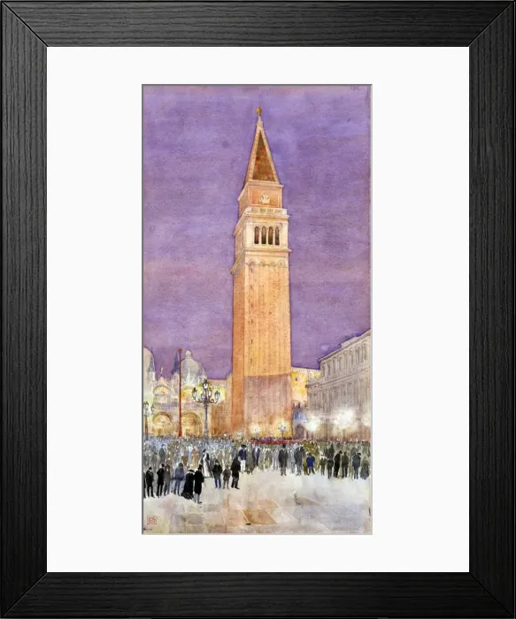 Framed Print : Bell Tower, St. Marks Square, Venice, 1912. Creator: Cass Gilbert Framed Print : Bell Tower, St. Marks Square, Venice, 1912. Creator: Cass Gilbert