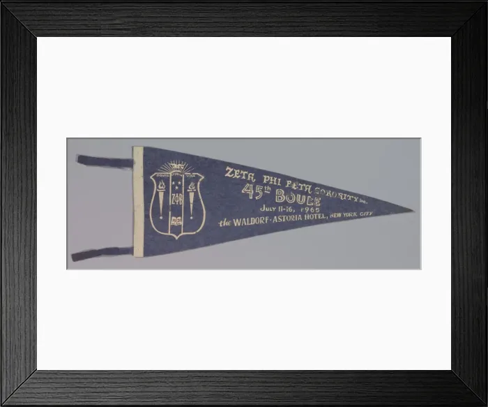 Framed Print : Pennant for the Zeta Phi Beta sorority's 45th Boule, 1965. Creator: Unknown Framed Print : Pennant for the Zeta Phi Beta sorority's 45th Boule, 1965. Creator: Unknown