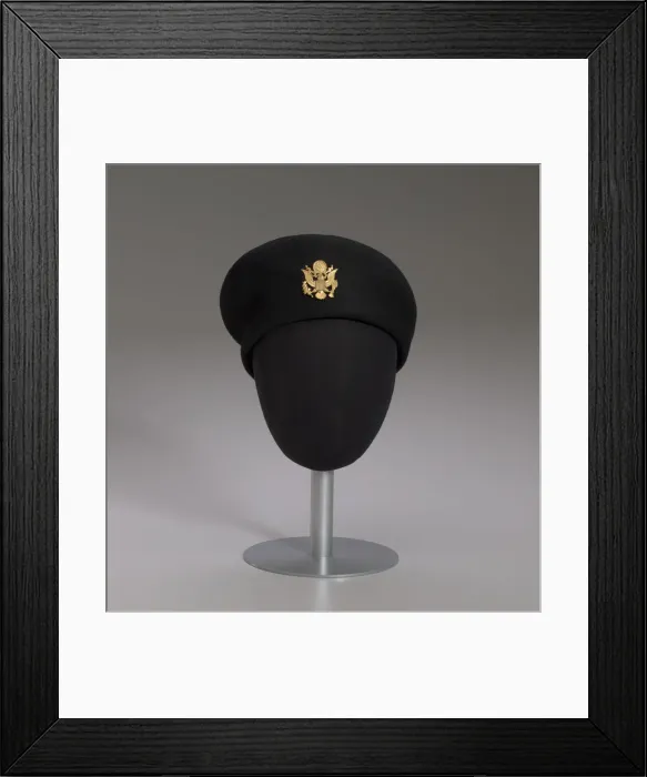 Framed Print : Womens US Army Service beret worn by Brigadier General Hazel Johnson-Brown, 1980 Framed Print : Womens US Army Service beret worn by Brigadier General Hazel Johnson-Brown, 1980