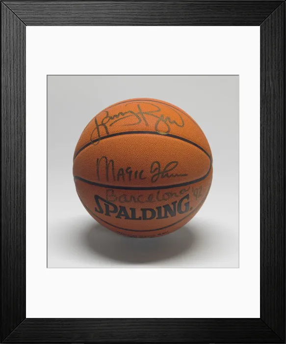 Framed Print : Basketball signed by members of the U. S. Dream Team, 1992. Creator: Spalding Framed Print : Basketball signed by members of the U. S. Dream Team, 1992. Creator: Spalding