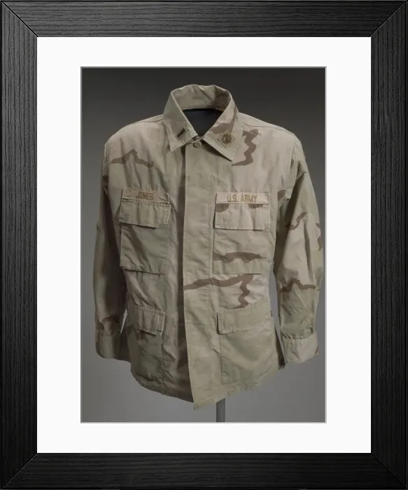 Framed Print : Army jacket worn by Andre M. Jones during the Iraq War, 2003. Creator: Unknown