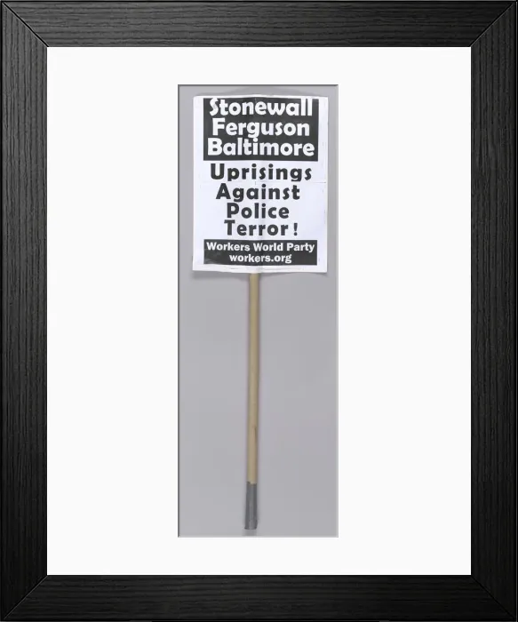 Framed Print : A sign protesting police terror used at Million Man March 20th Anniversary, 2015 Framed Print : A sign protesting police terror used at Million Man March 20th Anniversary, 2015