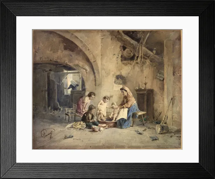 Framed Print : The Bath, 19th century. Creator: Cesare Provaggi Framed Print : The Bath, 19th century. Creator: Cesare Provaggi