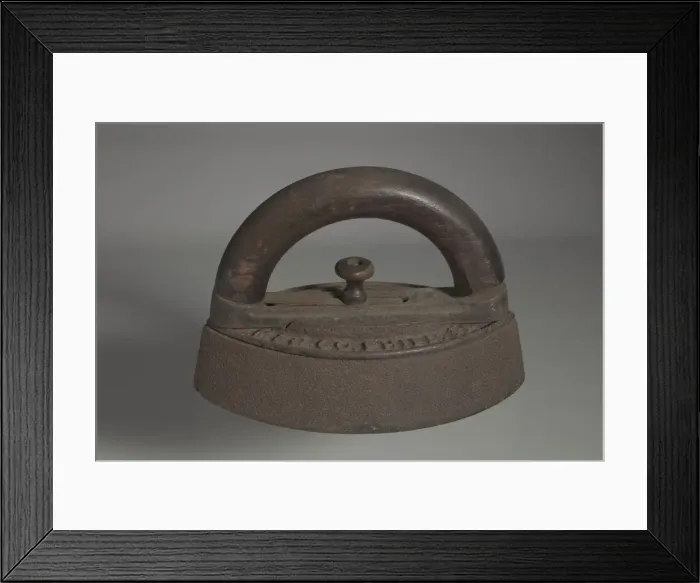 Framed Print : Sad iron owned by members of the Ellis family, after 1870 Framed Print : Sad iron owned by members of the Ellis family, after 1870