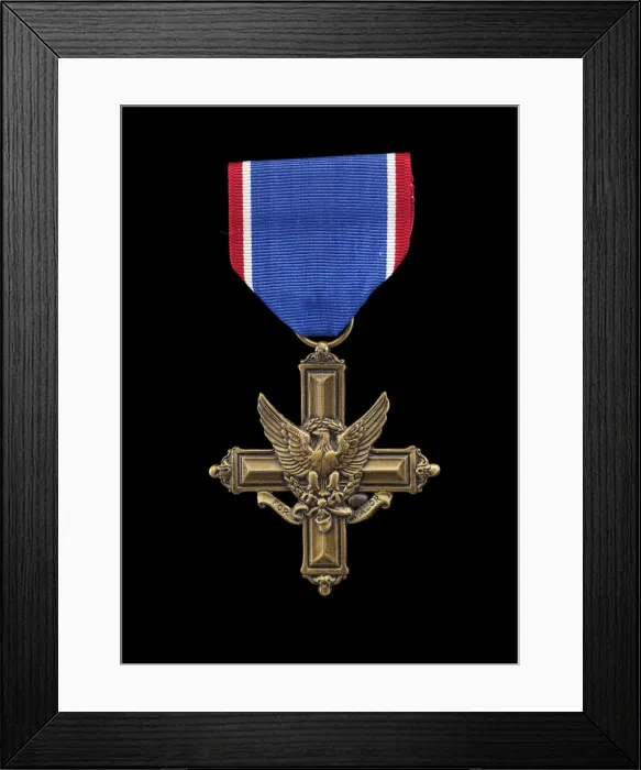 Framed Print : Distinguished Service Cross and ribbon issued to Lewis Broadus, Awarded 1906; issued 2006 Framed Print : Distinguished Service Cross and ribbon issued to Lewis Broadus, Awarded 1906; issued 2006