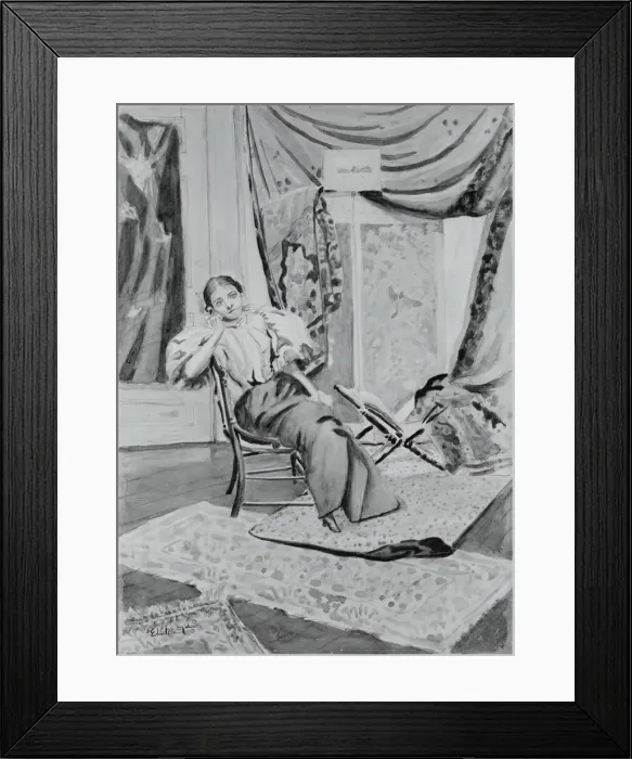 Framed Print : Girl on Chair, c. 1891. Creator: Louis Michel Eilshemius Framed Print : Girl on Chair, c. 1891. Creator: Louis Michel Eilshemius